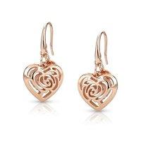 nomination roseblush collection brass copper heart earrings