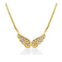 Nomination Angel Yellow Gold and Cubic Zirconia Double Wing Necklace