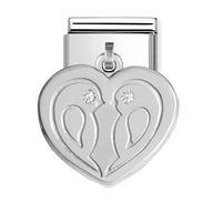 Nomination Composable Classic Silver Hanging Love Birds Charm