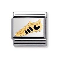 Nomination Composable Classic 18ct Gold and Black Enamel Football Boot Charm
