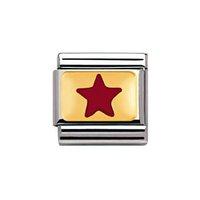 Nomination 18ct Gold and Enamel Red Star Charm