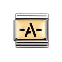 Nomination Composable Classic 18ct Gold and Enamel Blood Type A- Charm