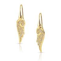 nomination gold zirconia angel wing drop earrings