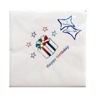 Npk 15 White Printed Napkins - Birthday Multi Foil