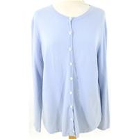 N.Peal Size 14 High Quality Soft and Luxurious Pure Cashmere Blue Cardigan