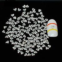 NSS15 100pcs/bag 34mm Beauty Jewelry Heart Shape Metal Studs Silver Color Nail Slice Decoration Hot Sale