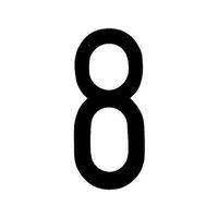 Number 8 Ades T-6 8x3 5cm Black