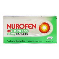 nurofen express 256mg sodium ibuprofen 16 caplets