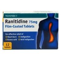Numark Ranitidine 75mg Film Coated Tablets 12