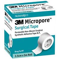 Numark 3M Micropore Surgical Tape 2.5 cmx 5 m Roll