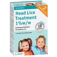 Numark Head Lice Treatment 1% w/w 2x59ml Pack