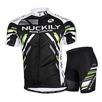Nuckily Cycling Jersey with Shorts Men\'s Short Sleeve Bike Jersey Shorts Padded Shorts/Chamois Clothing Suits TopsAnatomic Design