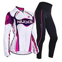 Nuckily Cycling Jersey with Tights Women\'s Long Sleeve Bike Clothing SuitsThermal / Warm Windproof Anatomic Design Moisture Permeability
