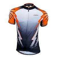 Nuckily Cycling Jersey Men\'s Short Sleeve Bike Jersey Tops Quick Dry Front Zipper Wearable Breathable Sweat-wicking 100% Polyester