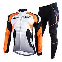 Nuckily Cycling Jersey with Tights Men\'s Long Sleeve Bike Clothing Suits Waterproof Thermal / Warm Windproof Rain-Proof Reflective Strips
