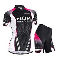 Nuckily Cycling Jersey with Shorts Women\'s Short Sleeve Bike Padded Shorts/Chamois Jersey Shorts Clothing SuitsWaterproof Ultraviolet