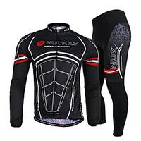 Nuckily Cycling Jersey with Tights Men\'s Long Sleeve Bike Sleeves Clothing SuitsQuick Dry Windproof Ultraviolet Resistant Moisture