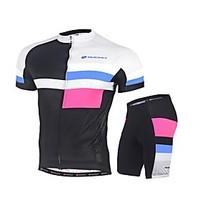 NUCKILY Cycling Jersey with Shorts Men\'s Short Sleeve Bike Breathable Sweat-wicking Comfortable Sunscreen Triathlon/Tri SuitPolyester