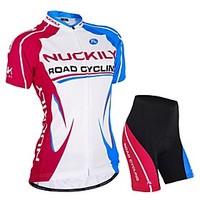 Nuckily Cycling Jersey with Shorts Women\'s Short Sleeve Bike Clothing SuitsQuick Dry Ultraviolet Resistant Anti-Eradiation Breathable
