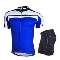 Nuckily Cycling Jersey with Shorts Men\'s Short Sleeve Bike Clothing SuitsWindproof Anatomic Design Moisture Permeability Front Zipper