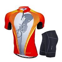 Nuckily Cycling Jersey with Shorts Men\'s Short Sleeve Bike Clothing SuitsWindproof Anatomic Design Moisture Permeability Front Zipper