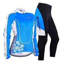 Nuckily Cycling Jersey with Tights Women\'s Long Sleeve Bike Clothing SuitsWindproof Anatomic Design Moisture Permeability Front Zipper