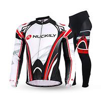 Nuckily Cycling Jersey with Tights Men\'s Long Sleeve Bike Pants/Trousers/Overtrousers Clothing SuitsThermal / Warm Anatomic Design Fleece