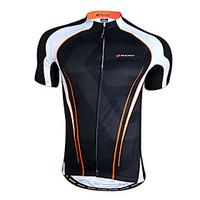 Nuckily Men\'s Short Sleeve Bike Tops Quick Dry Front Zipper Wearable Breathable 100% Polyester Spring Summer Cycling/Bike