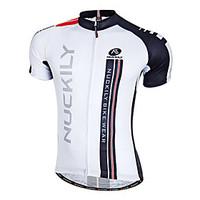 Nuckily Cycling Jersey Men\'s Short Sleeve Bike Jersey Tops Quick Dry Front Zipper Wearable Breathable 100% Polyester PatchworkSpring