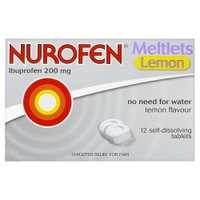 nurofen meltlets lemon self dissolving tablets 12 tablets