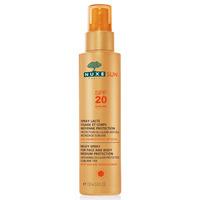 nuxe sun milky spray face ampamp body spf 20 flacon pompe 150 ml