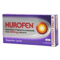 nurofen maximum strength migraine pain 684mg 12 caplets