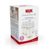 NUK First Choice Bottle With Size 1 Silicone Teat 4x300ml