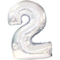 Number 2 Silver Foil Balloon