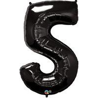 Number 5 Foil Balloon Black