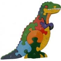 numbers t rex handcrafted wooden puzzle includes storage bag