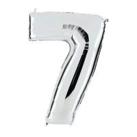 Number 7 Silver Helium Balloon