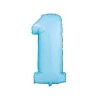 Numeral Balloon Light Blue 1