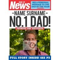 number one dad photo fathers day card