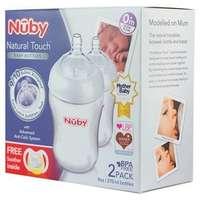 nuby natural touch 270ml bottles x2