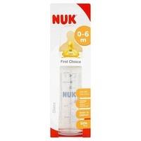 Nuk First Choice Glass Bottle 240ml With Latex Teat