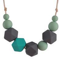 Num Num Lucy Teething Necklace in Grey and Mint