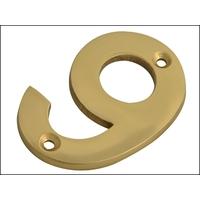 numeral no9 brass finish 75mm 3in