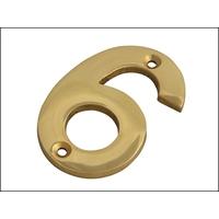 Numeral No.6 - Brass Finish 75mm (3in)