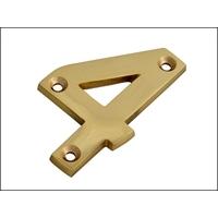 numeral no4 brass finish 75mm 3in