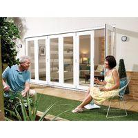 Nuvu 3600mm Prefinished 5 White Sliding Folding External Door