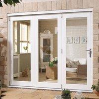 Nuvu 3 Door White Folding Doors, Fully Decorated, 6ft, 7ft, or 8ft wide.