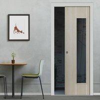 nuance viridis single pocket door clear glass prefinished