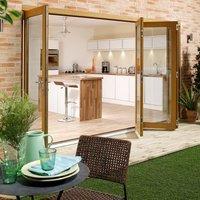 Nuvu 4 Door Oak Folding Doors, Fully Decorated, 10ft wide.