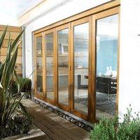 nuvu 5 door oak folding doors fully decorated 12ft wide